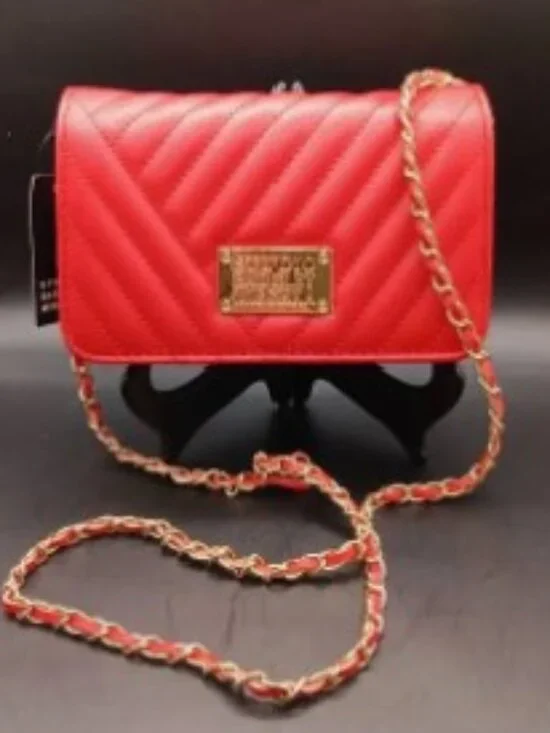 Studio Badgley Mischka Ruby Red Quilted Shoulder Bag w/ detachable chain- NWT - Picture 1 of 7